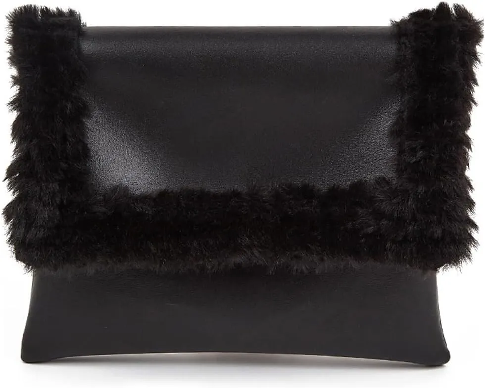 Small Evening Vegan Leather Envelope Clutch for Women, Cute Wedding Clutch