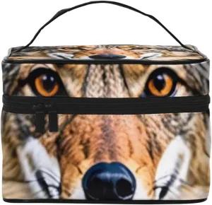 Small Wily Coyote Print Makeup Bag,Travel Cosmetic Bag with Zipper for Women Square Make Up Bags Organizer