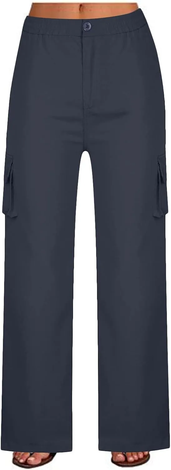 SMIDOW Plus Size Cargo Pants for Women Casual Loose Military Army Combat Work Pant Trousers with Pockets