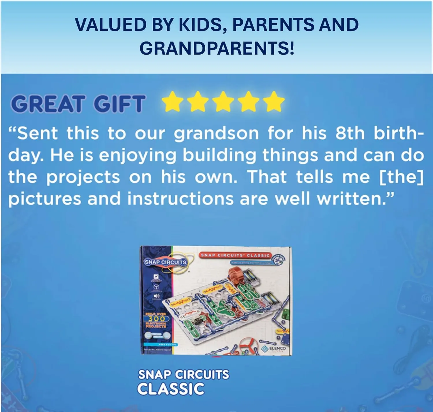 Snap Circuits Classic SC-300 Electronics Exploration Kit | Over 300 Projects | Full Color Manual Parts | STEM Educational Toy for Kids 8  2.3 x 13.6 x 19.3 inches
