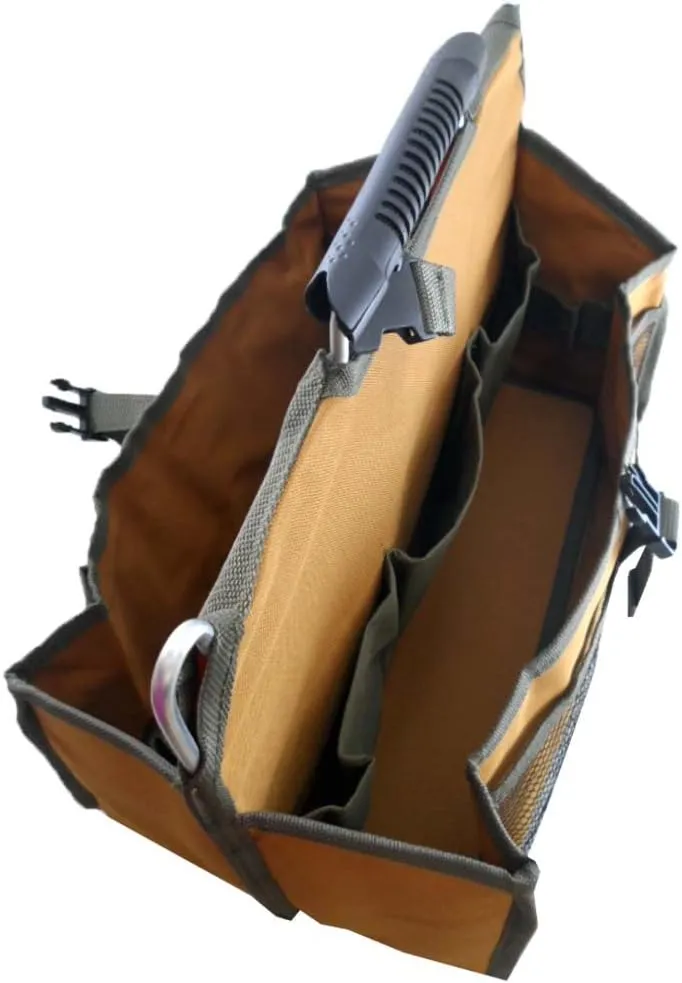 Soft-Sided Tool Bag | Design 16" x 13.5" x 9.5" (40.6 x 34.3 x 24.1 cm) | Metal Bar Reinforcement | Multiple Pockets & Straps | Great For Handyman