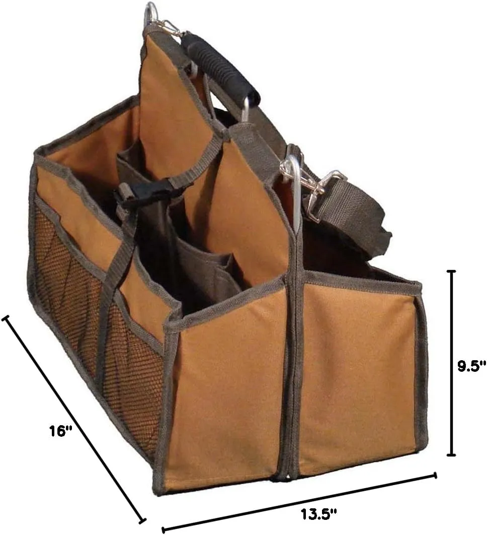 Soft-Sided Tool Bag | Design 16" x 13.5" x 9.5" (40.6 x 34.3 x 24.1 cm) | Metal Bar Reinforcement | Multiple Pockets & Straps | Great For Handyman