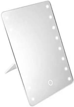 Sonew Makeup Mirror 16LED Dimmable Tabletop Lighted Cosmetic Vanity Mirror, Folding Travel Mirror and Rotating LED Illuminated Makeup Mirror