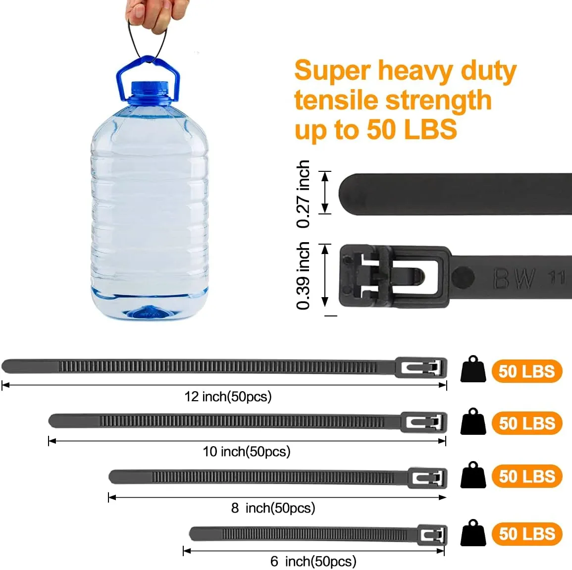 SOOOEC 200 Pack Reusable Zip Ties Assorted Sizes 6 8 10 12 inch UV Resistant, Black Zip Ties Heavy Duty Outdoor Releasable Round Ending No Hurt, Cable Ties Reusable Tie Wraps Indoor Non Slip Off