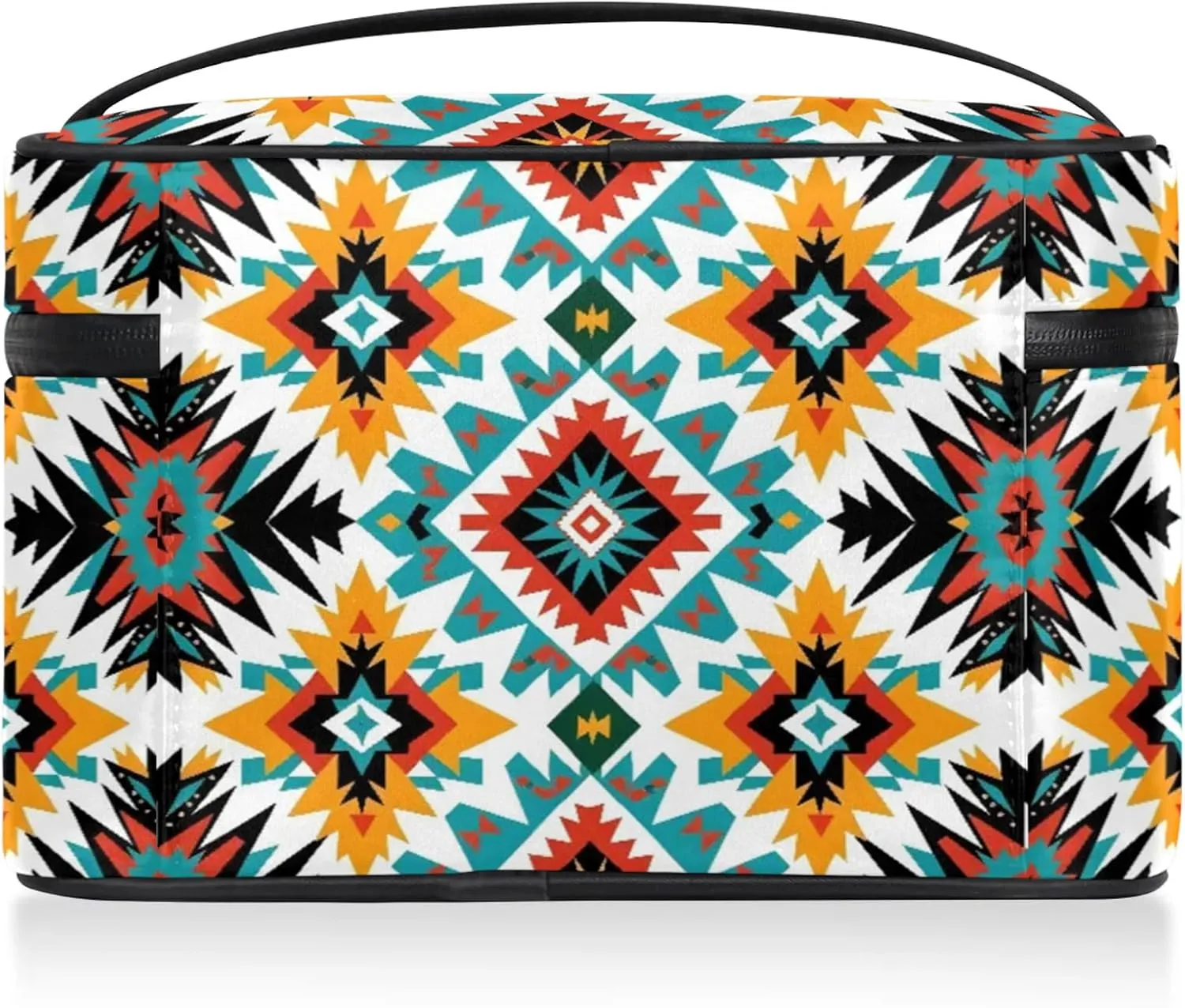 Southwestern Aztec Travel Toiletry Bag Large Capacity Makeup Case Organizer with Handle Cosmetic Case for Women Girls