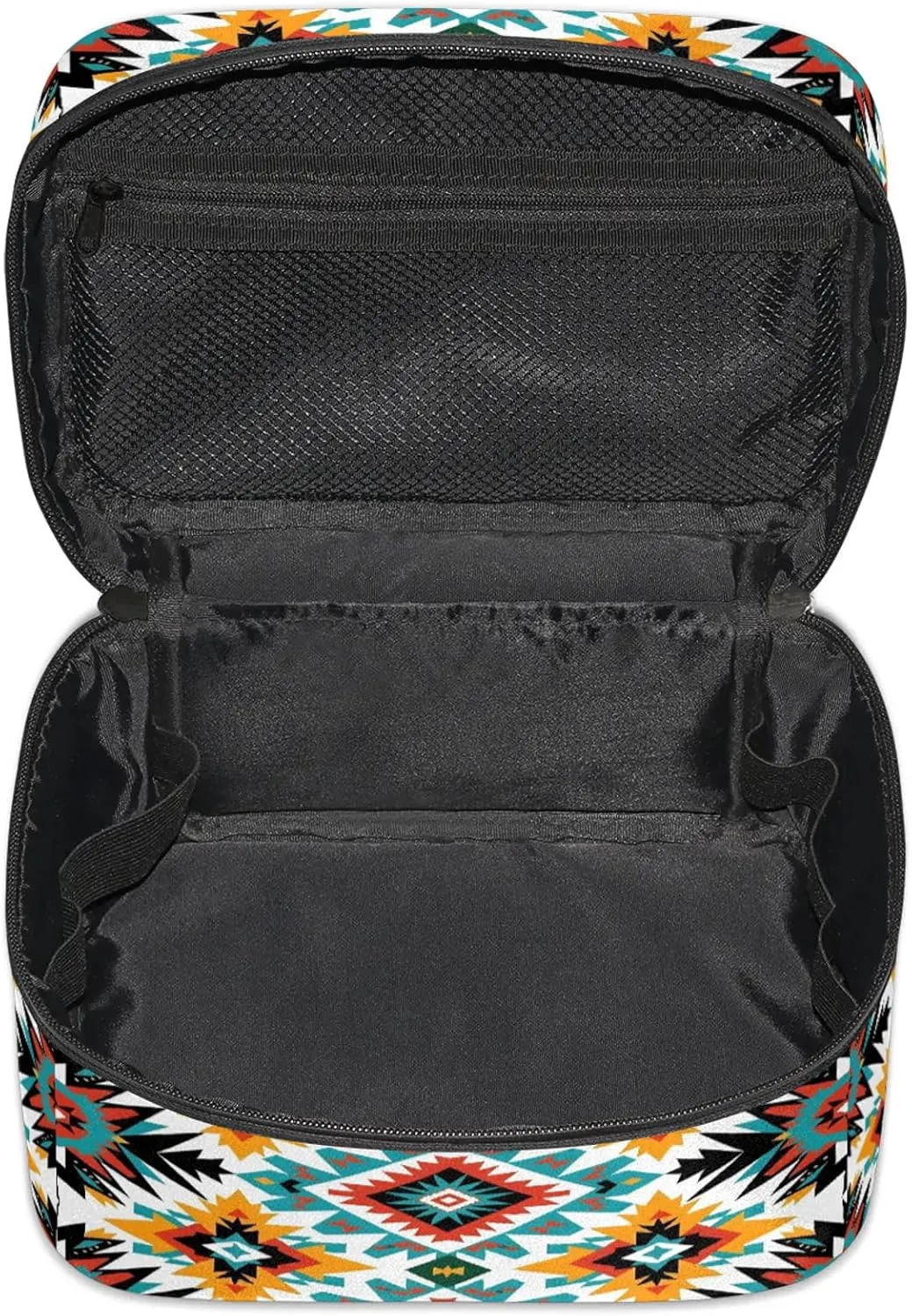 Southwestern Aztec Travel Toiletry Bag Large Capacity Makeup Case Organizer with Handle Cosmetic Case for Women Girls
