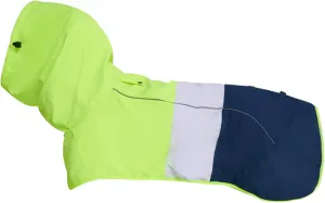 Spark Paws Dog Raincoat, Waterproof Windproof Rain Jacket, for Small Medium Large Extra Large Dogs, Reflective Breathable Full-Body Coverage Dry Suit - Neon White Navy Blue, M