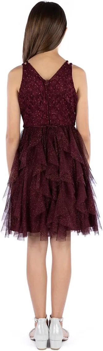 Speechless Girls' Sleeveless Lace Bodice and Fairy Skirt Party Dress