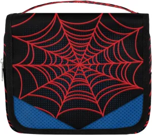 Spider Web Boys Hanging Toiletry Bag for Kids Shaving Bag Hanging Makeup Bag Waterproof Cosmetic Bag for Kids Adult Travel Essential