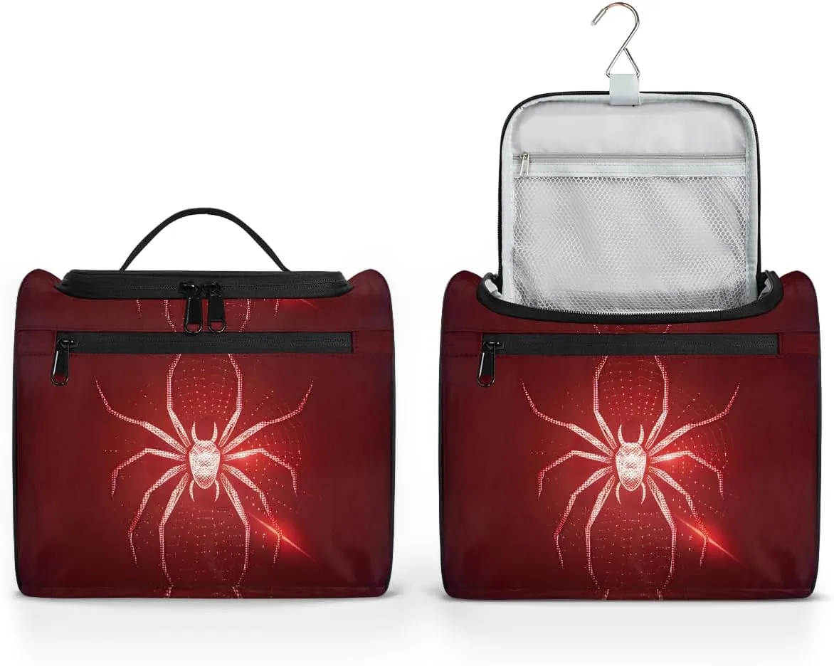 Spiders Travel Toiletry Bag for Women Large Capacity Wide-open Makeup Organizer Cosmetic Travel Bags for Toiletries