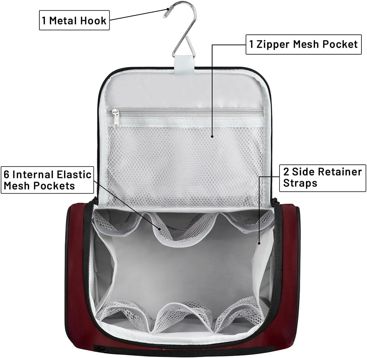 Spiders Travel Toiletry Bag for Women Large Capacity Wide-open Makeup Organizer Cosmetic Travel Bags for Toiletries