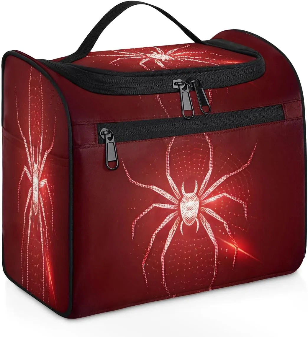Spiders Travel Toiletry Bag for Women Large Capacity Wide-open Makeup Organizer Cosmetic Travel Bags for Toiletries