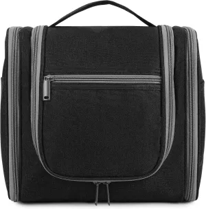 sportsnew Large Capacity Hanging Toiletry Bag Multifunctional Travel Full Size Makeup Organizer For Women Cosmetics Bag With Hook (Black)
