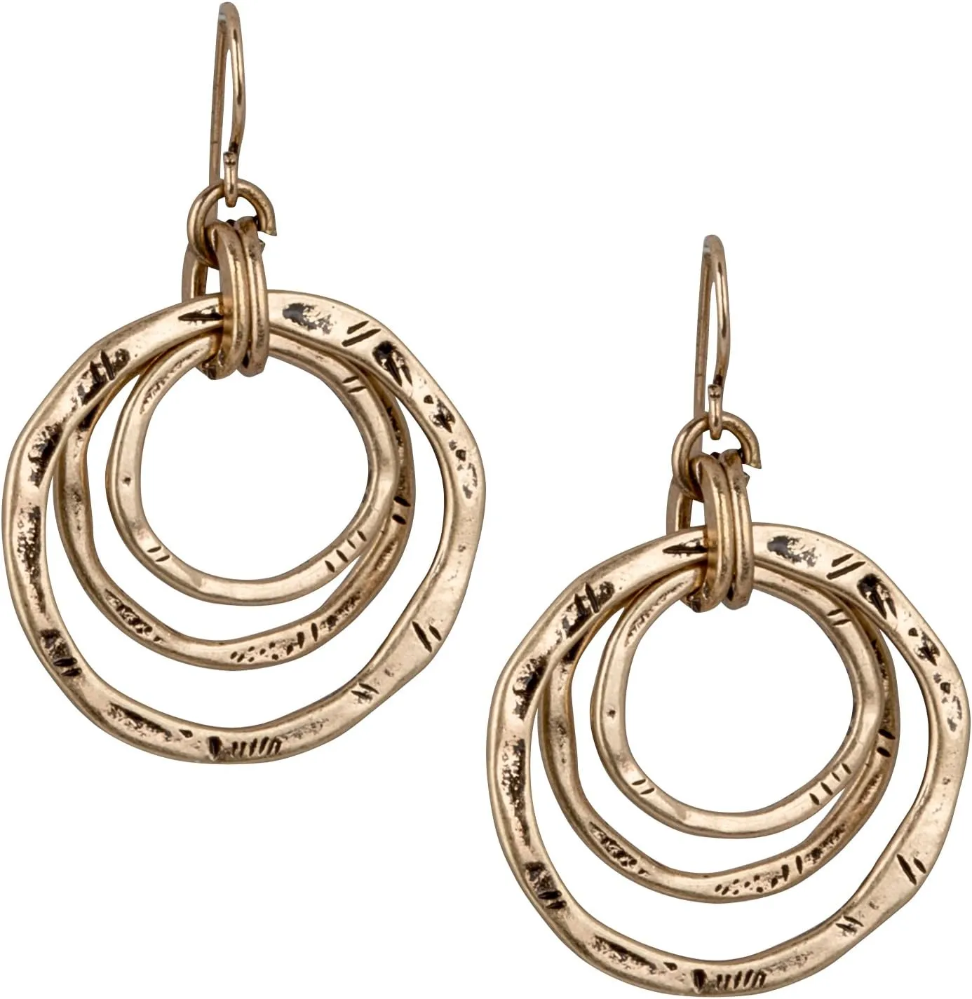 SPUNKYsoul 3 Circle Boho Earrings - Handmade, Lightweight 2-Inch Bohemian Dangle Earrings for Women - Trendy, Vintage, Unique Jewelry - Ideal for Weddings & Gifting