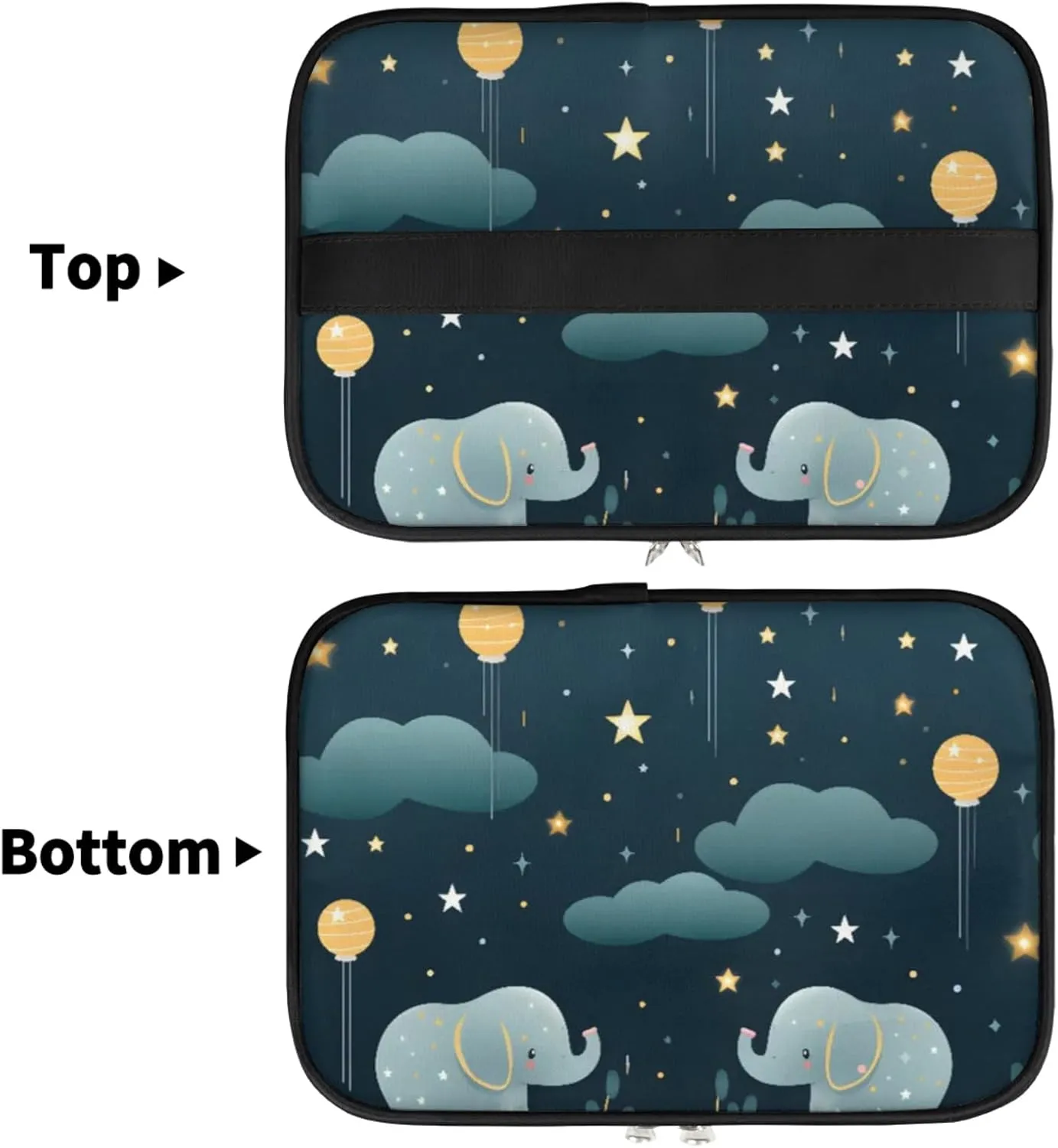 Star Elephant Makeup Bag Large Opening Cosmetic Bag Portable Makeup Case Organizer Toiletry Bags for Women Daily Traveling With Handle Grids Smooth Zipper Divider Makeup Pouch