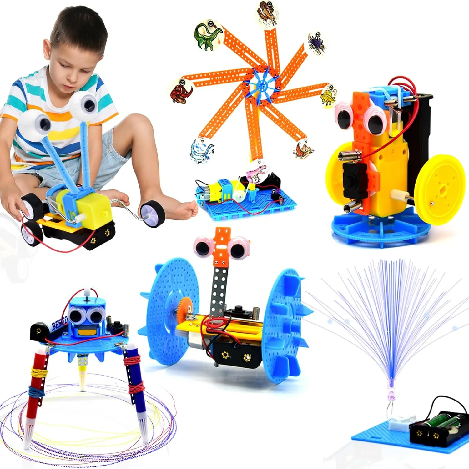 STEM Robotics Kit - Educational Science Kits 6 Sets - Hands-On STEM Projects for Kids 6-8 - STEM Toys for Boy Girl 6 7 8 9 10 11  DIY Engineering Build Robot Building Kits Science Experiments for Kids
