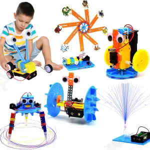 STEM Robotics Kit - Educational Science Kits 6 Sets - Hands-On STEM Projects for Kids 6-8 - STEM Toys for Boy Girl 6 7 8 9 10 11  DIY Engineering Build Robot Building Kits Science Experiments for Kids