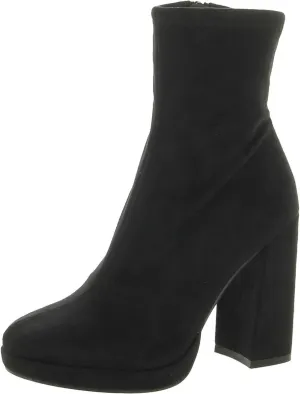 Steve Madden Womens Macayla Faux Leather Ankle Boots Black 9 Medium (B,M)