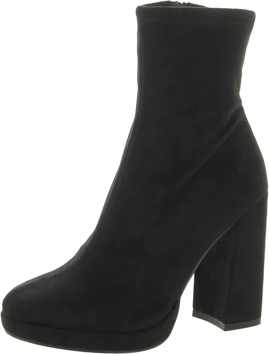 Steve Madden Womens Macayla Faux Leather Ankle Boots Black 9 Medium (B,M)
