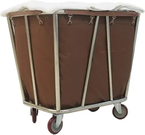 Storage Rack Serving Cart Medical Cart Commercial Heavy-Duty Rolling Laundry Sorter Cart on Wheels, Wheeled Hotel Trolley Bin with Removable Bag,Brown (Brown)