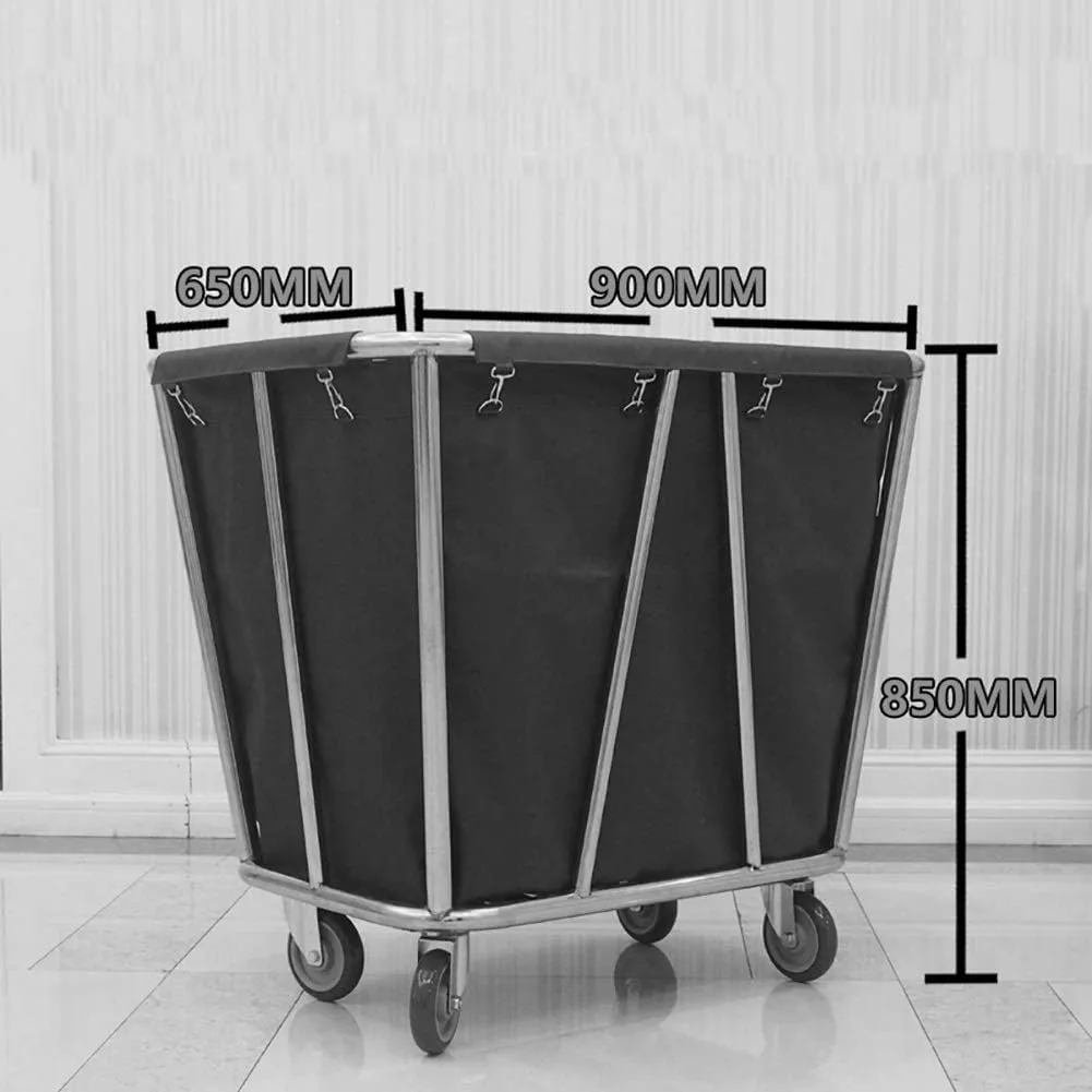Storage Rack Serving Cart Medical Cart Commercial Heavy-Duty Rolling Laundry Sorter Cart on Wheels, Wheeled Hotel Trolley Bin with Removable Bag,Brown (Brown)