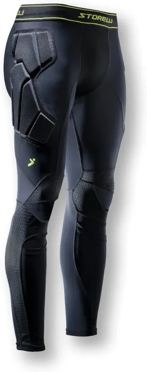 Storelli BodyShield Goalkeeper Leggings 2 | Full-Length Padded Soccer Goalie Pants | Enhanced Lower Body Protection | Black | Small