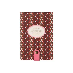 Strawberry Fields Book Cloth Notepad w Snap Closure - Exclusive