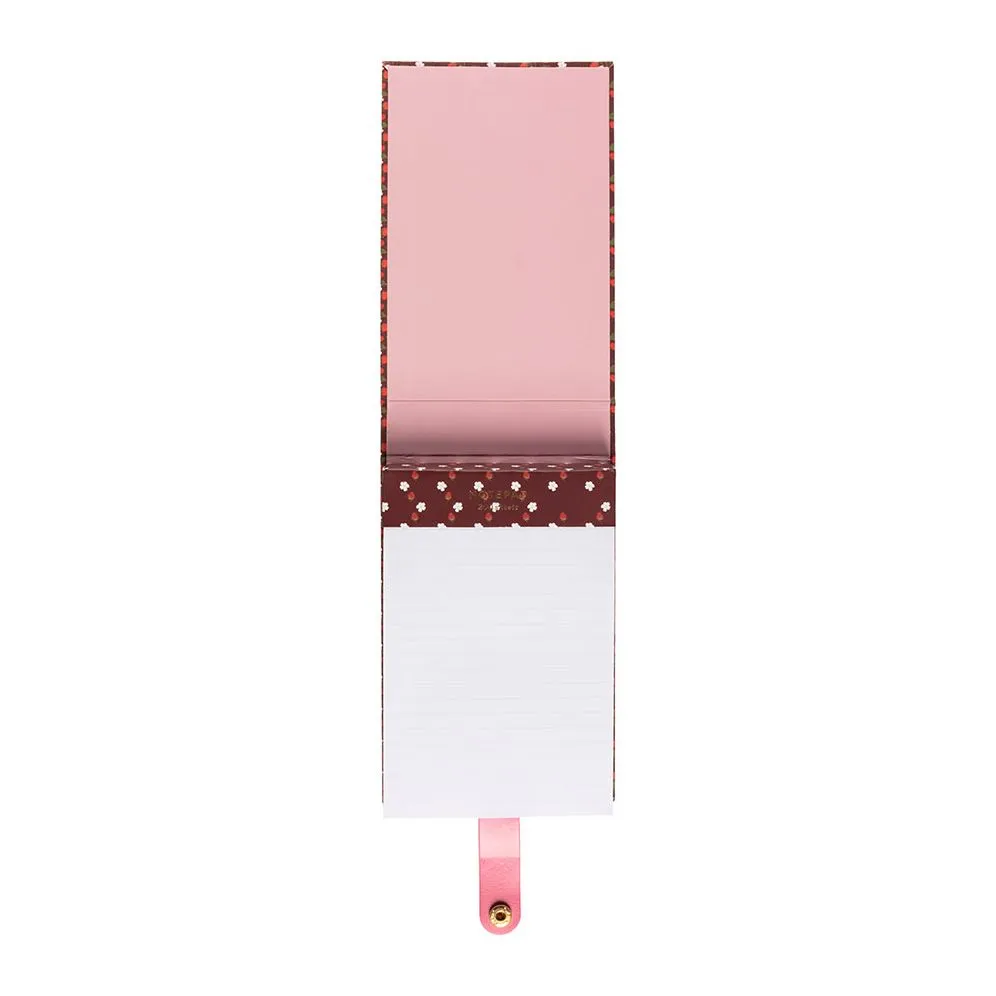 Strawberry Fields Book Cloth Notepad w Snap Closure - Exclusive