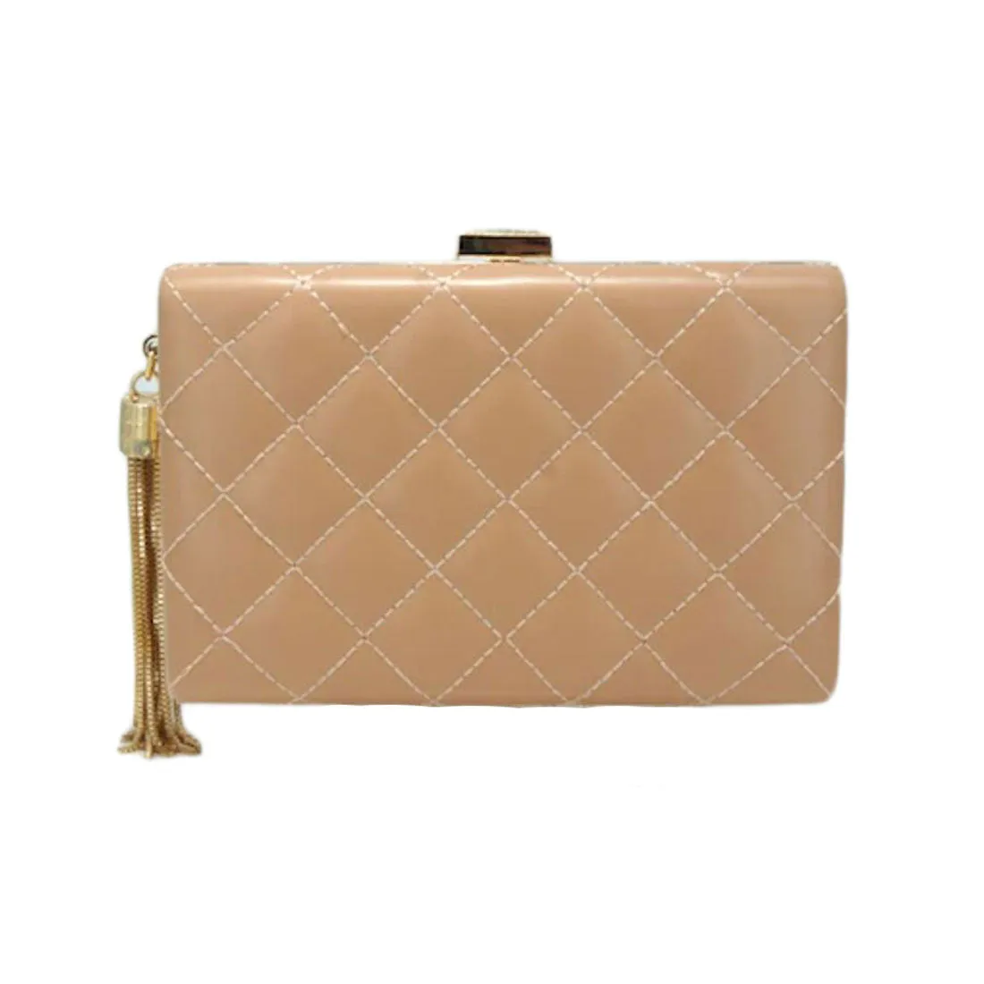Stunning Fuchsia Quilted Tassel Chain Clutch Bag