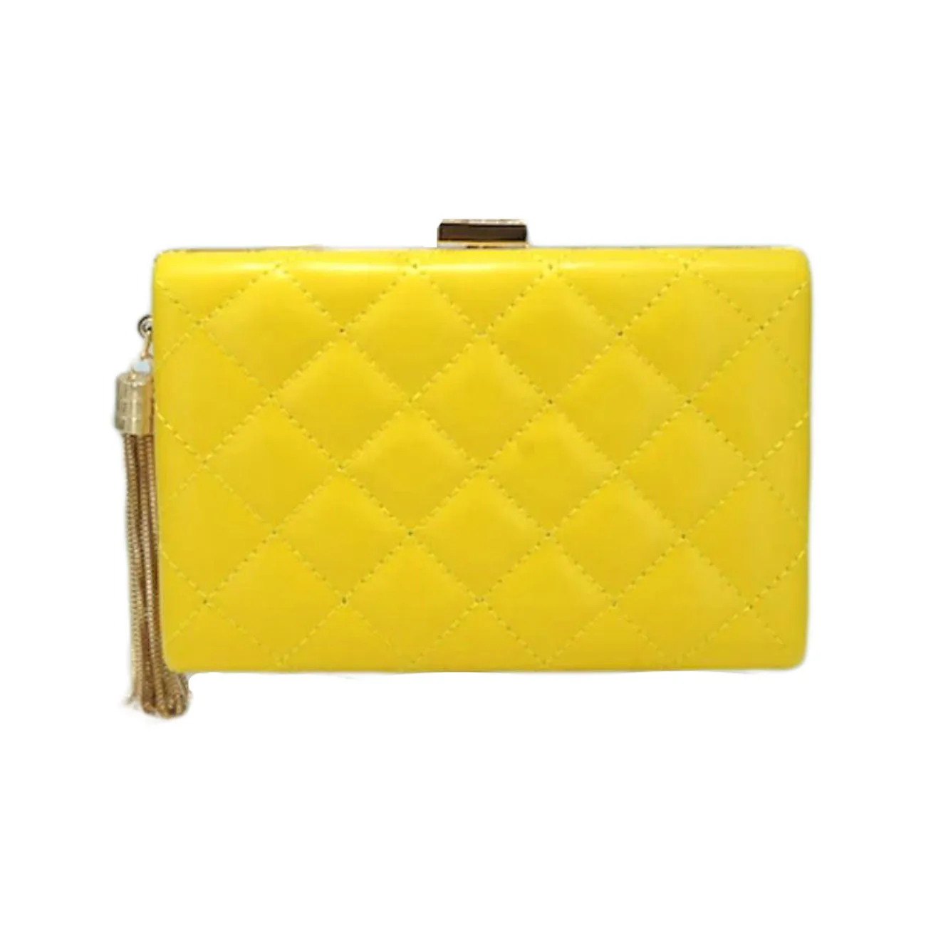 Stunning Fuchsia Quilted Tassel Chain Clutch Bag