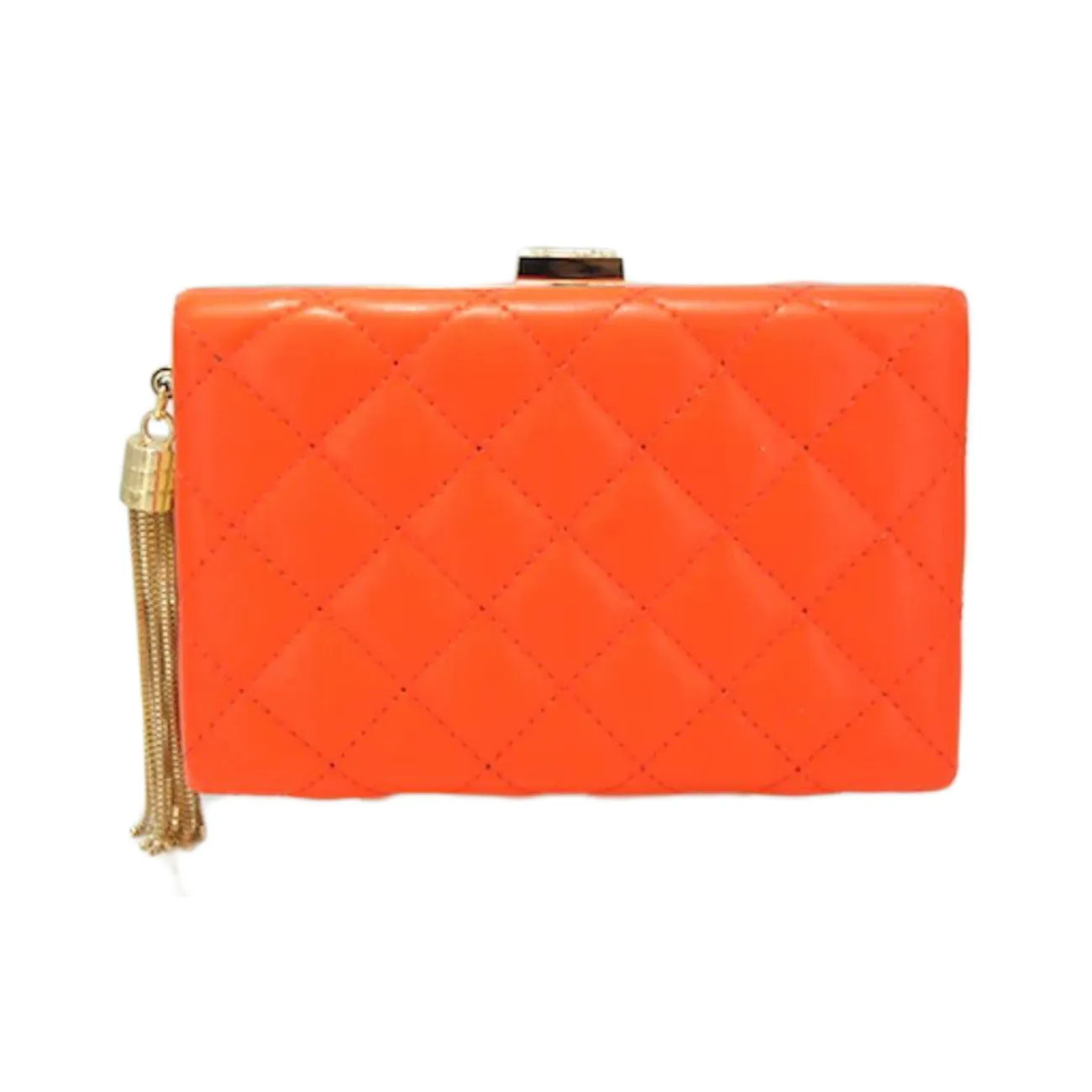 Stunning Fuchsia Quilted Tassel Chain Clutch Bag