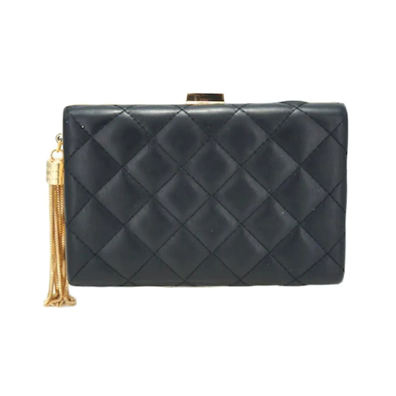 Stunning Fuchsia Quilted Tassel Chain Clutch Bag