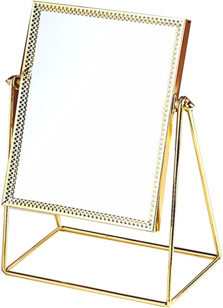 Stylish Beauty Vanity Mirror Square Flower Lace Makeup Mirror Home Decor Mirr