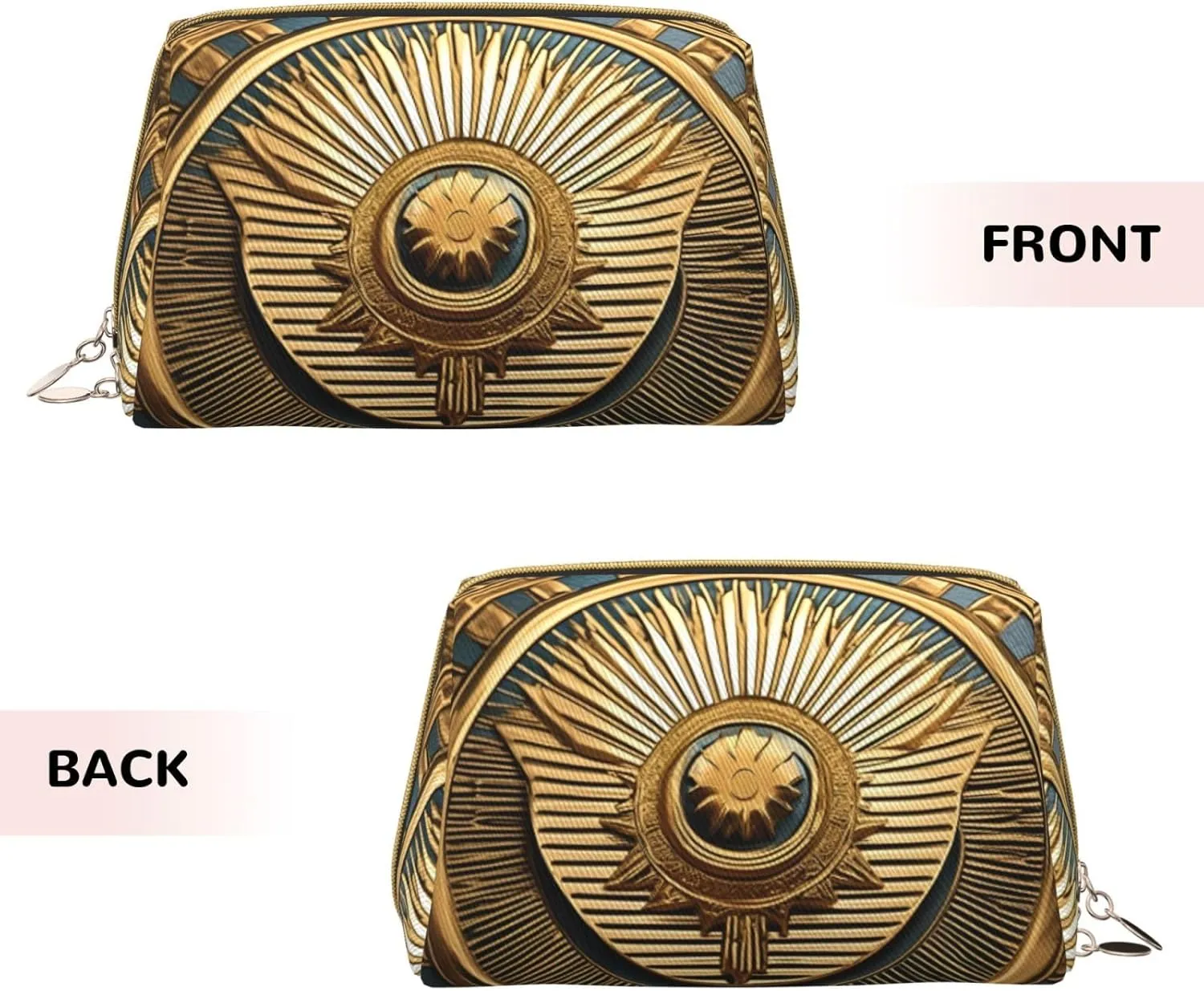 Sun Old Egyptian Timeless Grace Leather Toiletry Travel Bag, Compact Makeup Organizer For Women