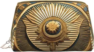Sun Old Egyptian Timeless Grace Leather Toiletry Travel Bag, Compact Makeup Organizer For Women