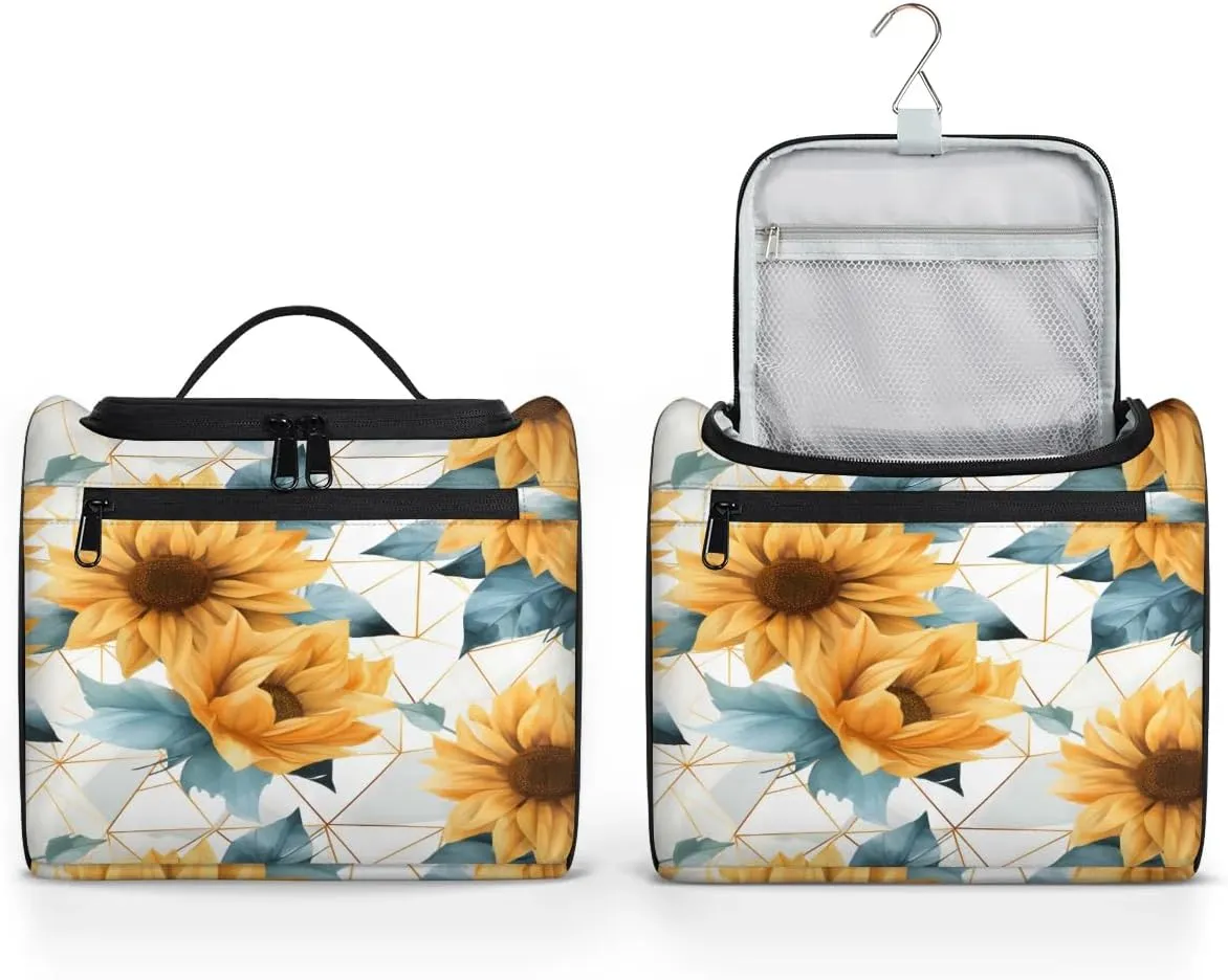 Sunflower Modern Toiletry Bag for Women and Men, Hanging Travel Makeup Bag, Travel Toiletry Organizer Bag, Makeup Organizer Bag for Cosmetics