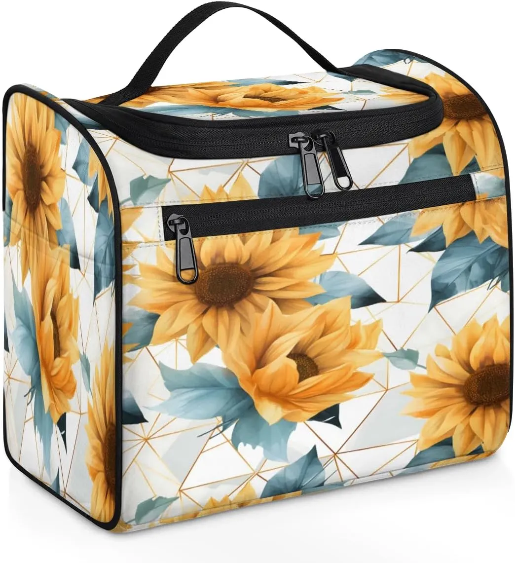 Sunflower Modern Toiletry Bag for Women and Men, Hanging Travel Makeup Bag, Travel Toiletry Organizer Bag, Makeup Organizer Bag for Cosmetics