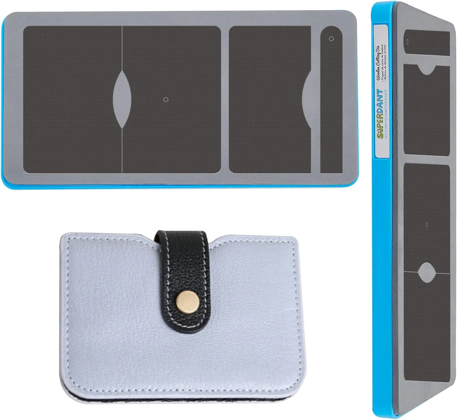 SUPERDANT Leather Cutting Dies Wallet Cover Case DIY Craft Die Faux Leather Holder Storage Bag Machine for Women Men Gifts