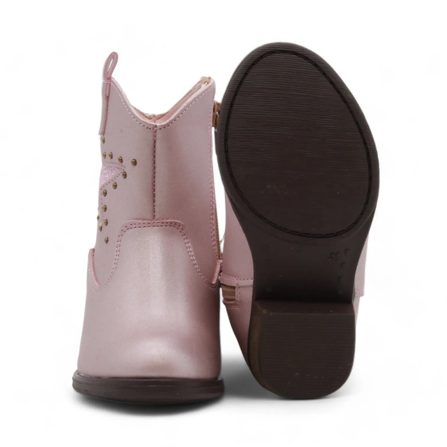 Superstar Girl's Metallic Pink Faux Leather Boots