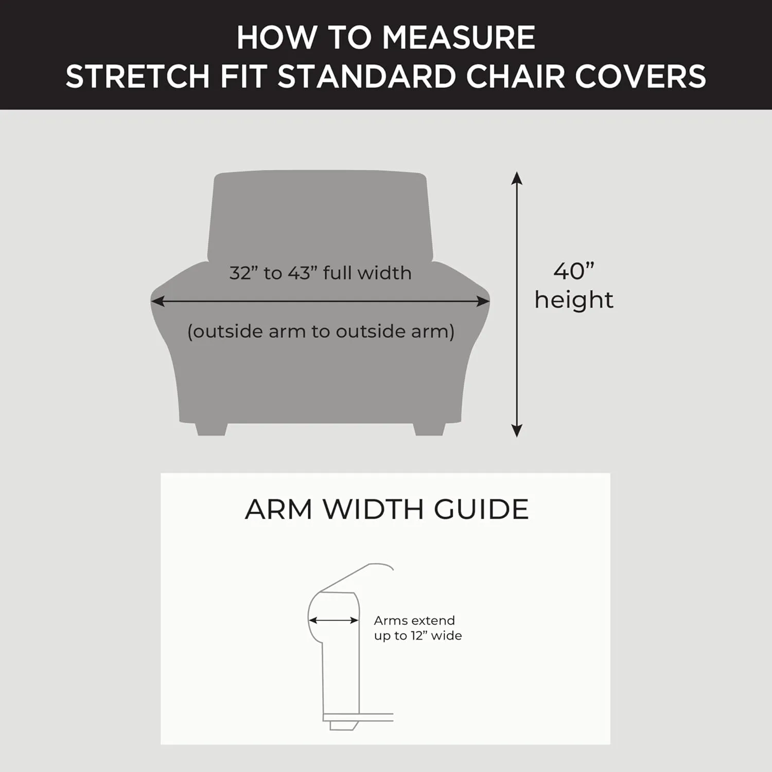SureFit Home Decor Ultimate Heavyweight Stretch Faux-Leather Separate Seat Chair Slipcover -,Pebbled Gray