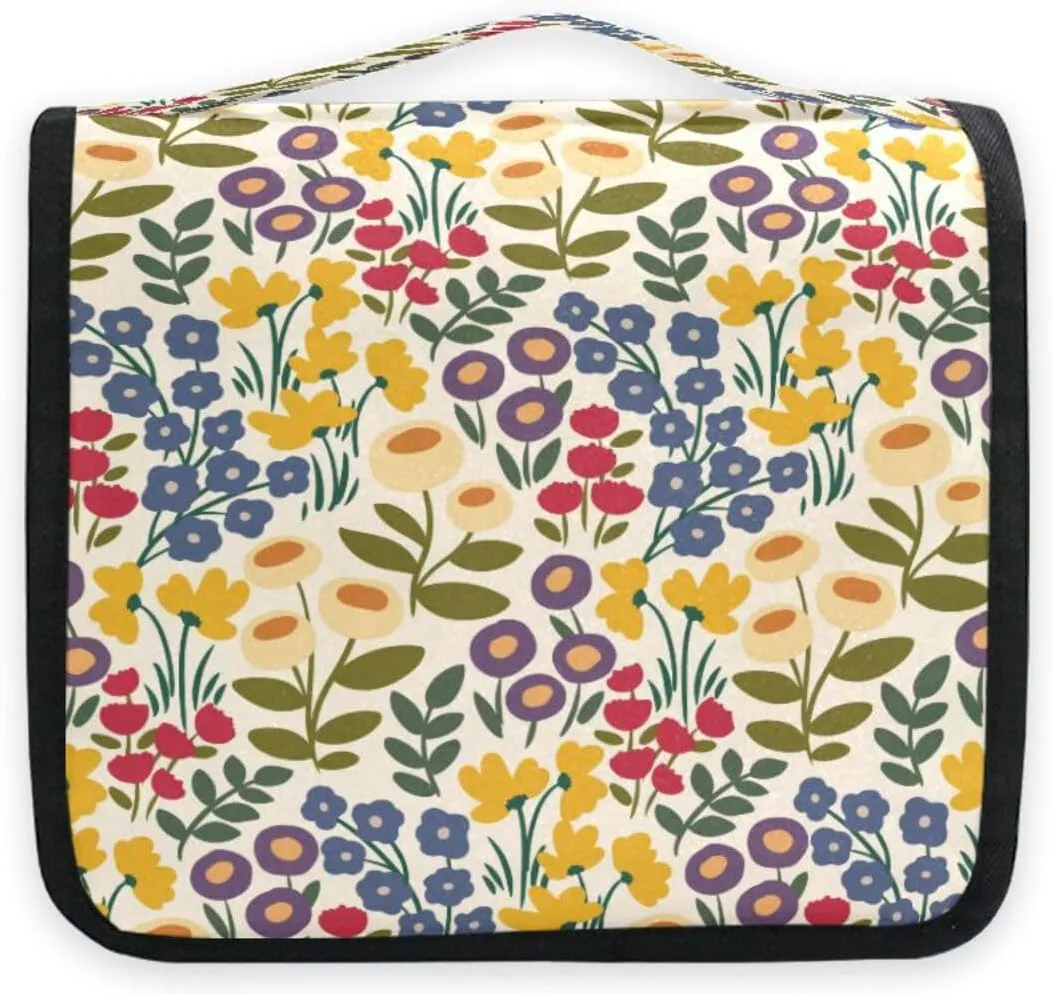 susiyo Flowering Shrubs Hanging Toiletry Bag Toiletry Travel Organizer for Women Toiletries Portable Makeup Organizer Cosmetic Bag Pouch Bathroom Bags with Sturdy