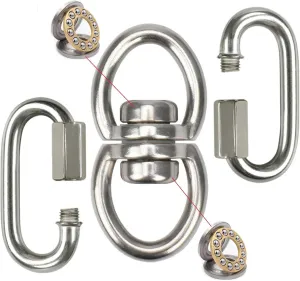 Swing Swivel Hanger Breaking Strength 360° Rotator for Tree Swing, Hammock Chair, Climbing Rope, Yoga, Kids Swing Swivel 1500LB Capacity