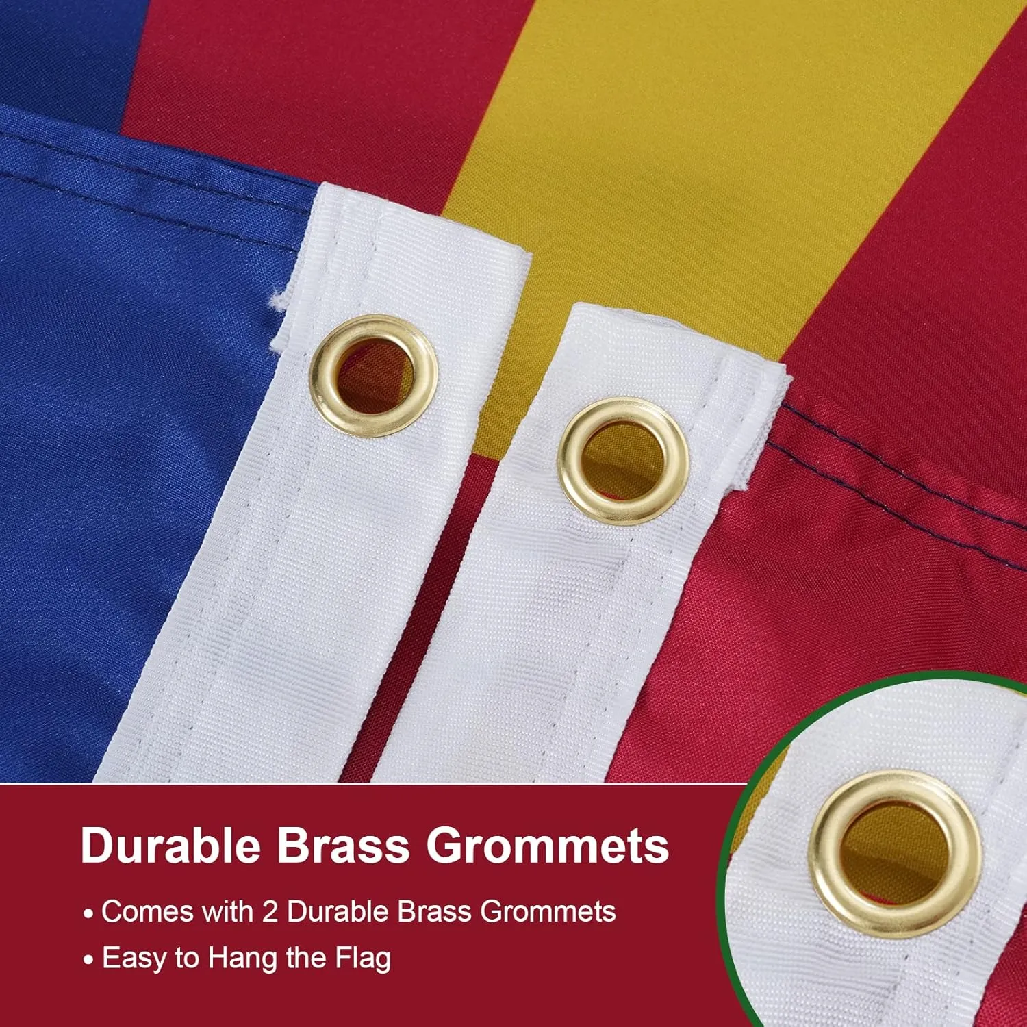 SYII Arizona Flag 3x5 Feet, Double Sided 3 Ply State of Arizona AZ Flags with 2 Brass Grommets, Heavy Duty Polyester Vivid Color Outdoor Banner