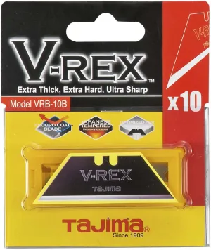 Tajima VRB-10B 10-Piece "V-Rex" Trapezoidal Spare Blades, Black, Set of 10 Piece