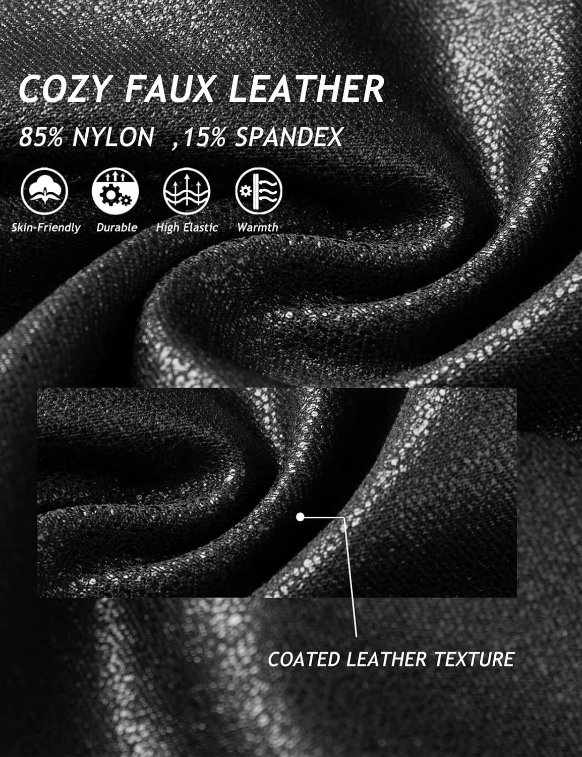 Tapata Petite Women's 25"/27"/29" Inseam Faux Leather Leggings High Waisted Pleather Yoga Pants