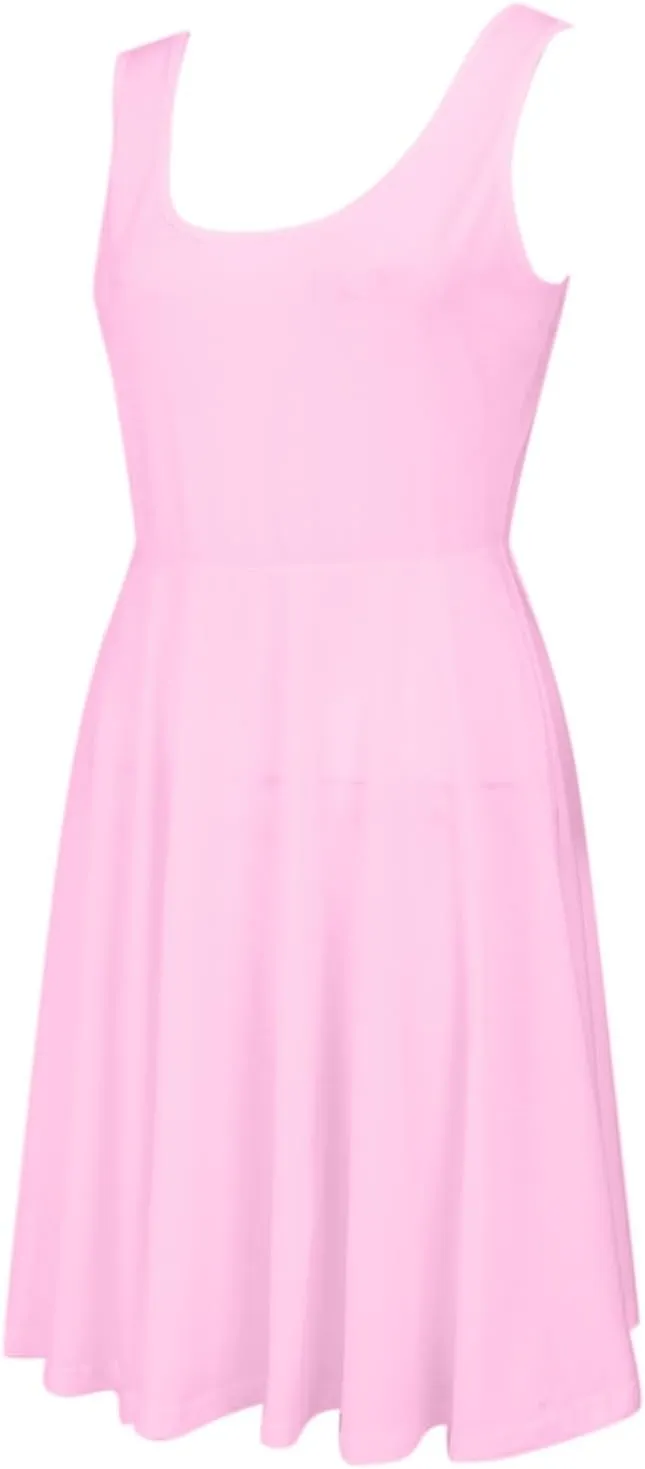 Tennis Short Dress for Women High Neck Knee Length Slim Sleeveless Tummy Control Cute Workout Summer Dresses