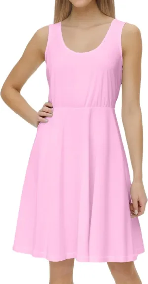 Tennis Short Dress for Women High Neck Knee Length Slim Sleeveless Tummy Control Cute Workout Summer Dresses