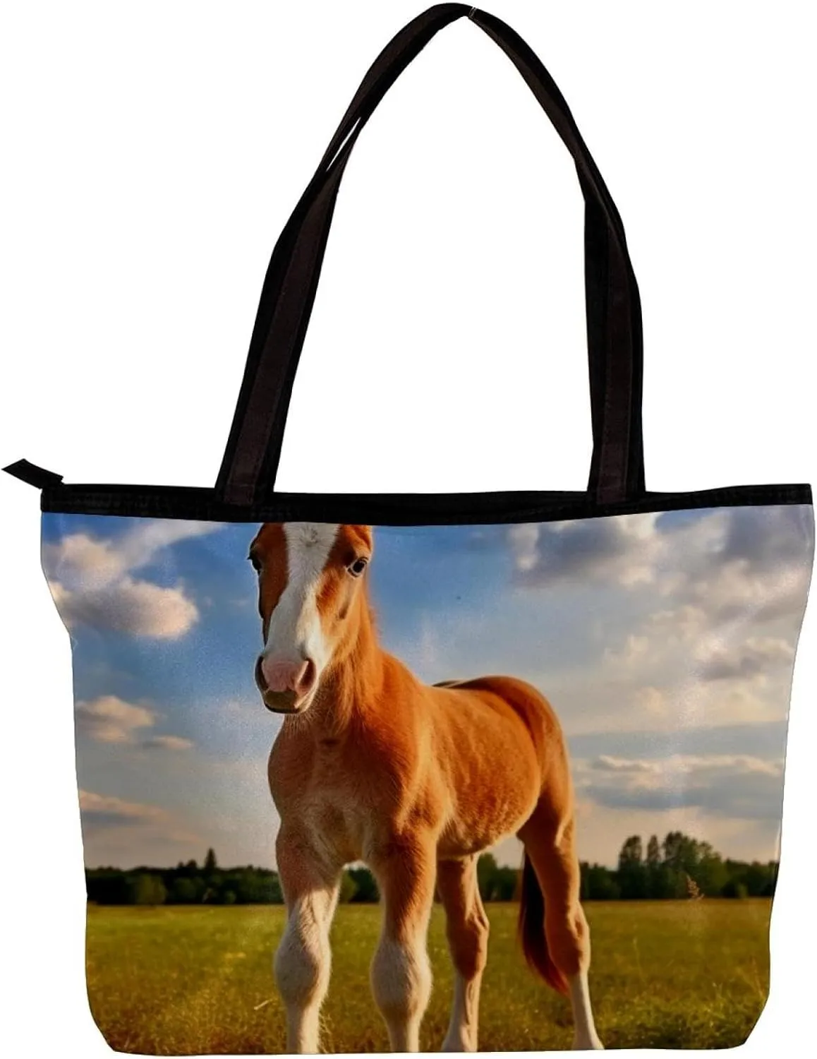 The Tote Bag For Women,Purses For Women,Handbags For Women,Blue Sky Horse Grass Handbags