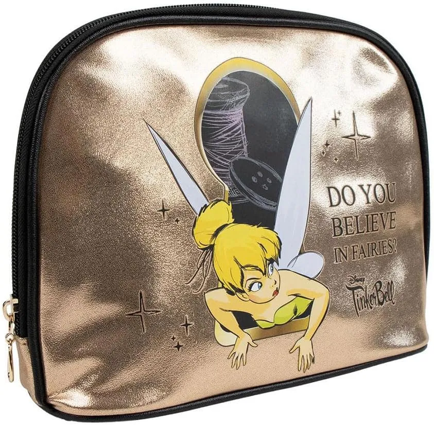 Tinker Bell Travel Toiletry Bag, gold