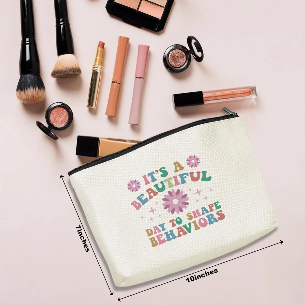 To Shape Behaviors Makeup Bag Behavior Therapist ABA Gifts Behavior Analysis Behavior Therapist Appreciation Gift Cosmetic Bag for Women Coworker Friend Nurse Birthday Christmas Mental Health Gifts